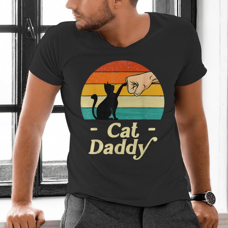 Cat Daddy Vintage Cat Lover Cat Dad Fathers Day Men's V-Neck T-Shirt Cat Daddy Vintage Cat Lover Cat Dad Fathers Day Men's V-Neck T-Shirt