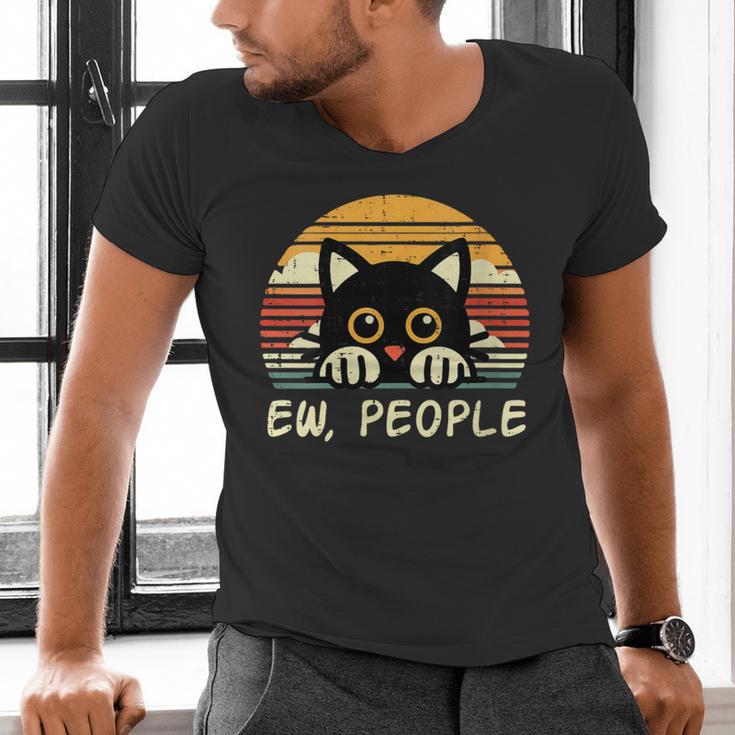 Cat Eww People Introvert Meme Women Men Kids Men's V-Neck T-Shirt