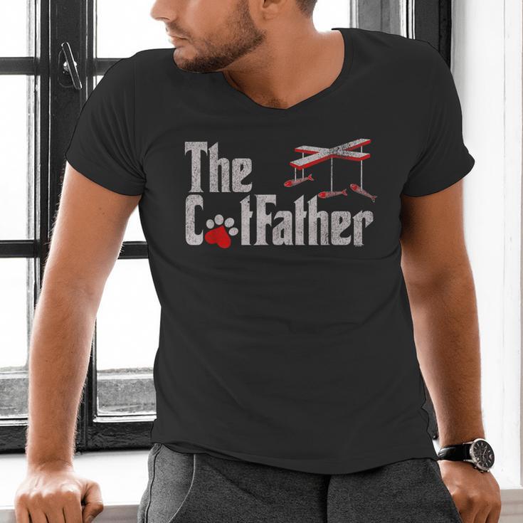 The Cat Father Cat Dad Feline Father Kitten Dad Men's V-Neck T-Shirt