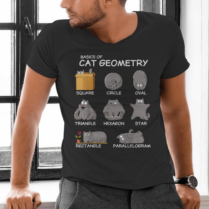Cat Geometry Math Cat For Cat Dad Cat Mom Kids Men's V-Neck T-Shirt