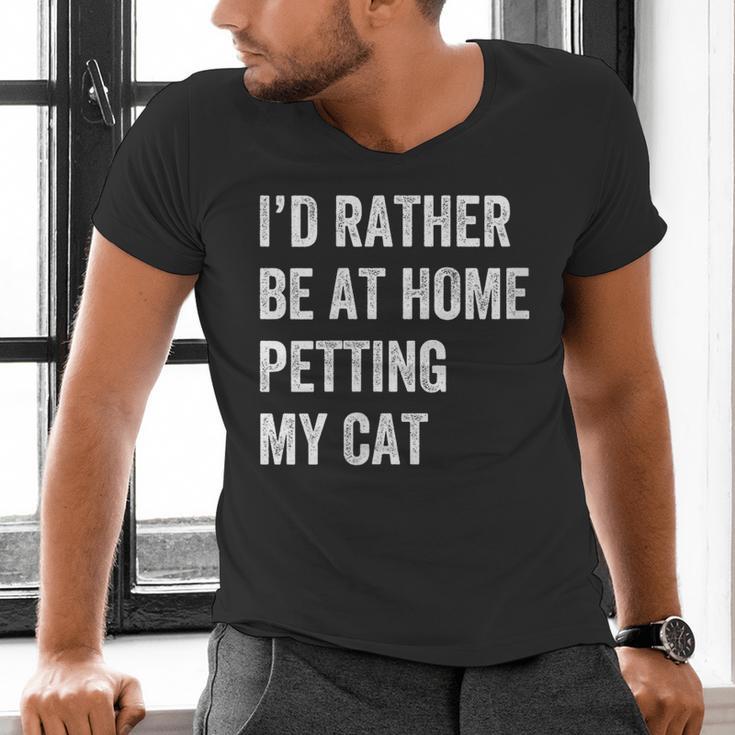 Cat Owner Introvert Stay Home Rather Pet Cat Men's V-Neck T-Shirt