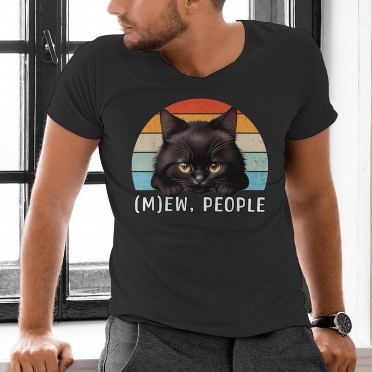 Cat Pun Introvert Anti Social Ew People Kitty Men's V-Neck T-Shirt