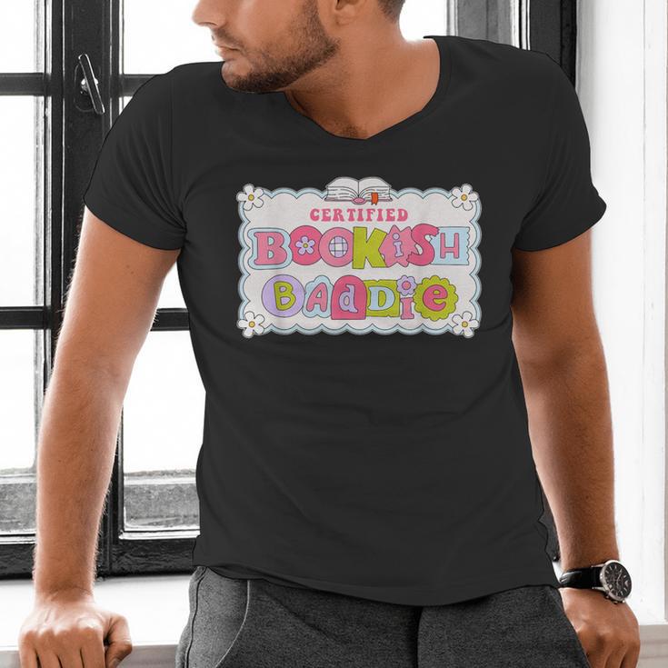 Certified Bookish Baddie Cute Book Lover Men's V-Neck T-Shirt