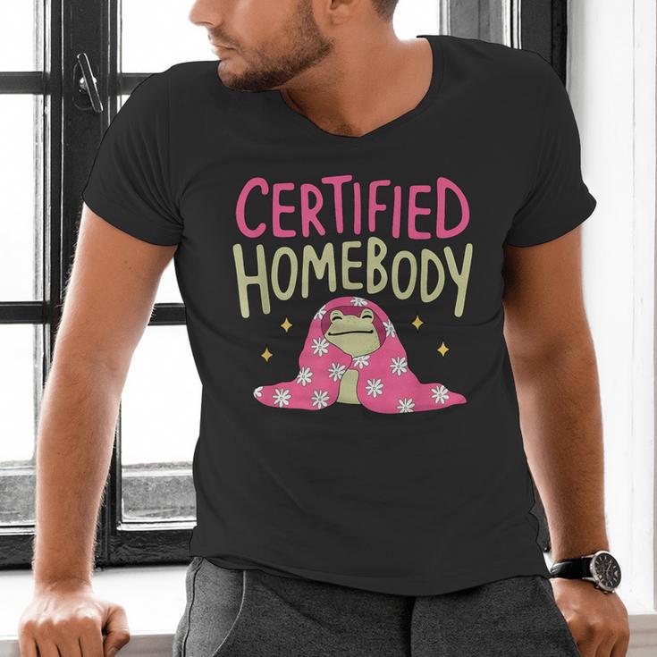 Certified Homebody Trendy Frog Introvert Men's V-Neck T-Shirt Certified Homebody Trendy Frog Introvert Men's V-Neck T-Shirt