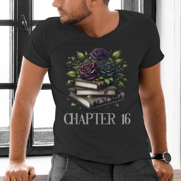 Chapter 16 16th Birthday Girls Book Lovers Gothic Flowers Men's V-Neck T-Shirt