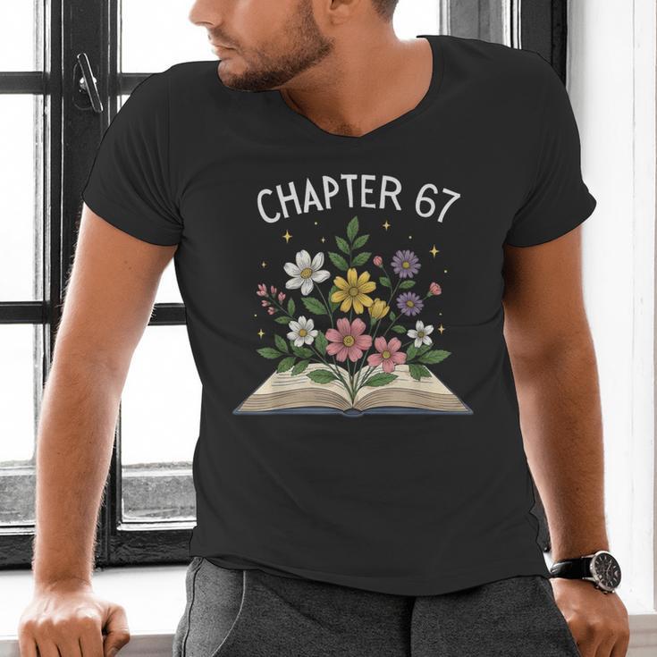 Chapter 67th Birthday Bookworm 67 Memes Book Lovers Men's V-Neck T-Shirt Chapter 67th Birthday Bookworm 67 Memes Book Lovers Men's V-Neck T-Shirt