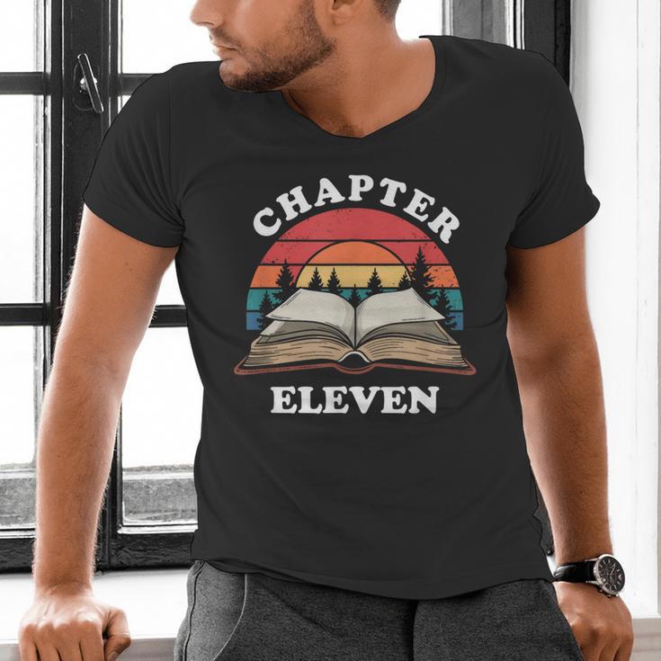 Chapter Eleven Book Reading 11th Birthday 11 Year Old Men's V-Neck T-Shirt Chapter Eleven Book Reading 11th Birthday 11 Year Old Men's V-Neck T-Shirt