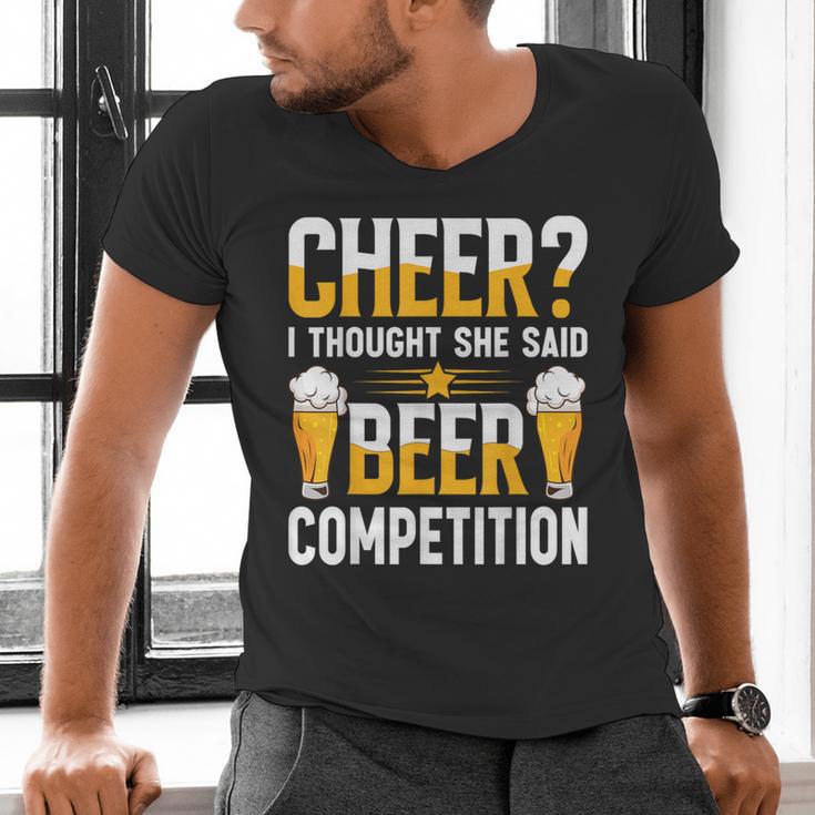 Cheer Dad Cheerleader I Thought She Said Beer Competition Men's V-Neck T-Shirt