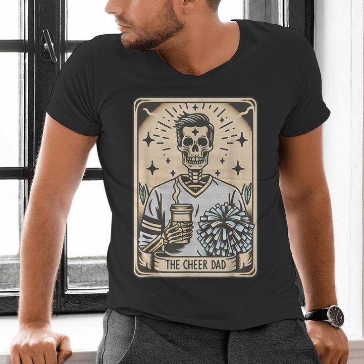 Cheer Dad Tarot Card Skeleton Cheerleading Fathers Day Men's V-Neck T-Shirt Cheer Dad Tarot Card Skeleton Cheerleading Fathers Day Men's V-Neck T-Shirt