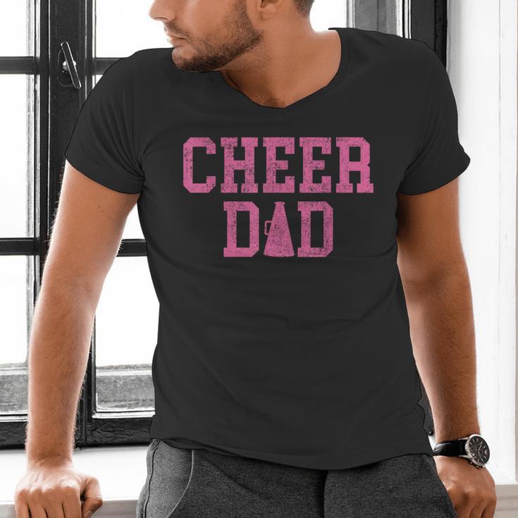 Cheer Dad Vintage Retro Cheerleading Pink Men's V-Neck T-Shirt