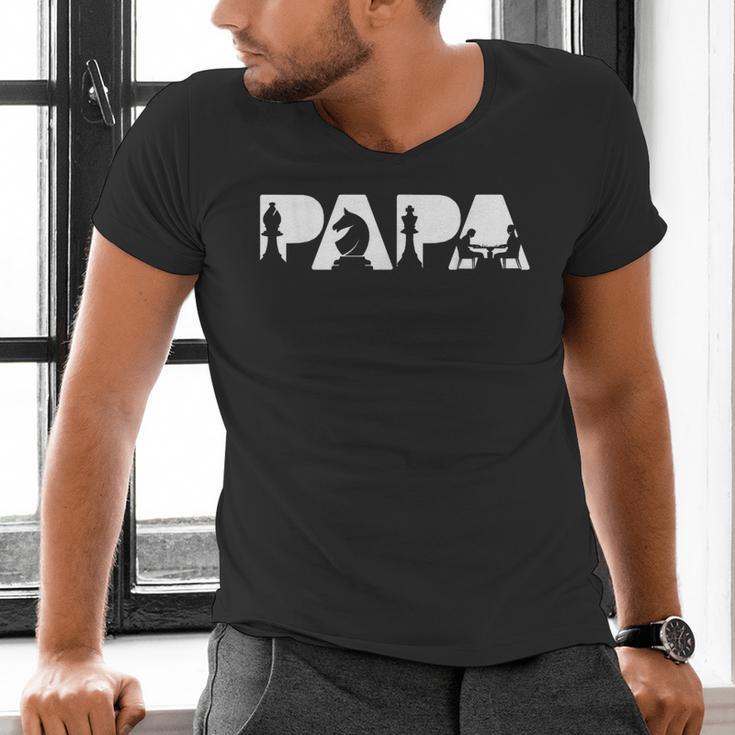 Chess Father Dad Chess Father T-Shirt Men's V-Neck T-Shirt