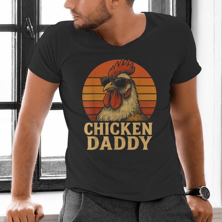 Chicken Daddy Vintage Chicken Dad Farmer Poultry Farmer Men's V-Neck T-Shirt