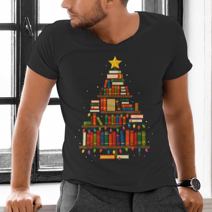Christmas Tree Bookshelf Book Lover Library Men Women Kids Men's V-Neck T-Shirt Christmas Tree Bookshelf Book Lover Library Men Women Kids Men's V-Neck T-Shirt