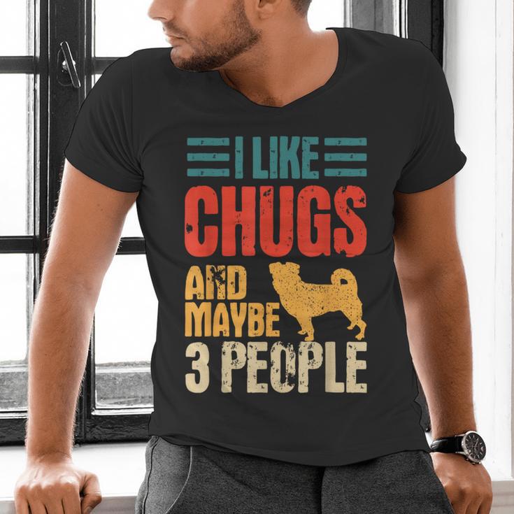 Chug Dog Retro Vintage Pughuahua Owner Fur Parent Introvert Men's V-Neck T-Shirt Chug Dog Retro Vintage Pughuahua Owner Fur Parent Introvert Men's V-Neck T-Shirt