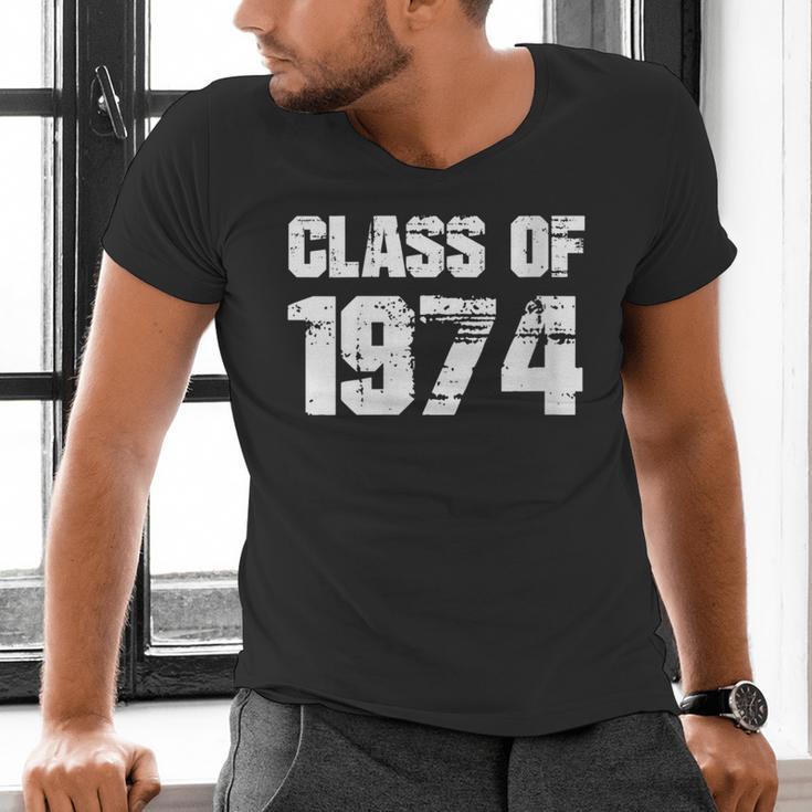 Class Of 1974 High School College Graduation Reunion Men's V-Neck T-Shirt