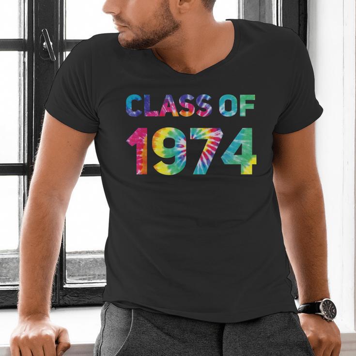 Class Of 1974 School Reunion College Highschool Graduation Men's V-Neck T-Shirt
