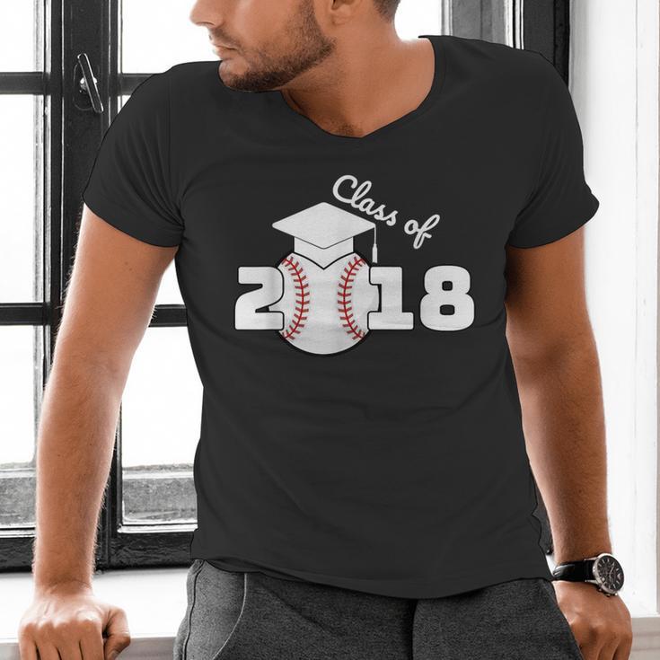 Class Of 2018 Baseball Senior Graduation Shirt Grad Men's V-Neck T-Shirt