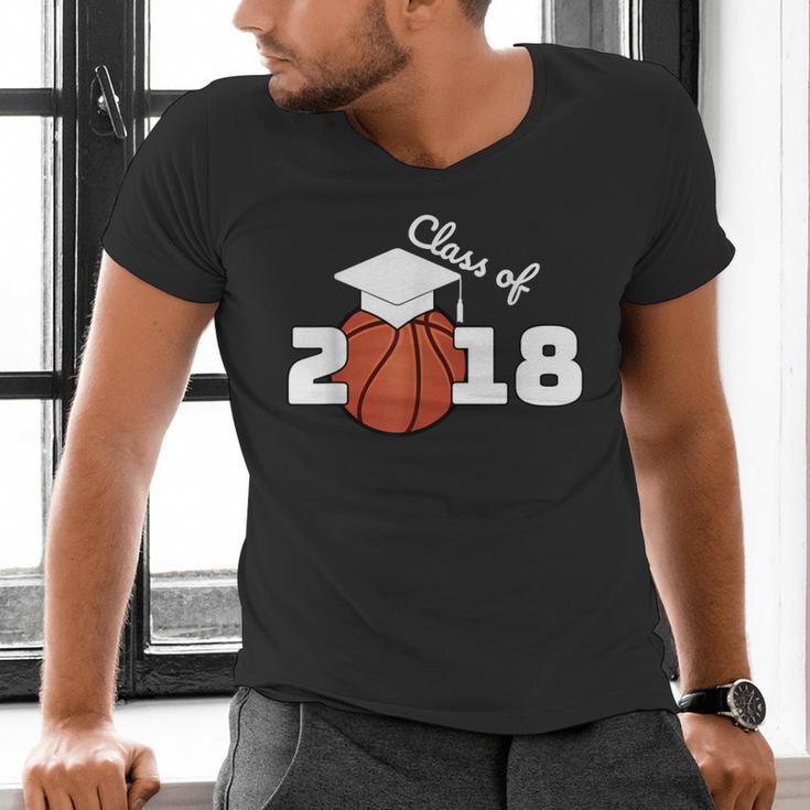 Class Of 2018 Basketball Senior Graduation Shirt Grad Men's V-Neck T-Shirt