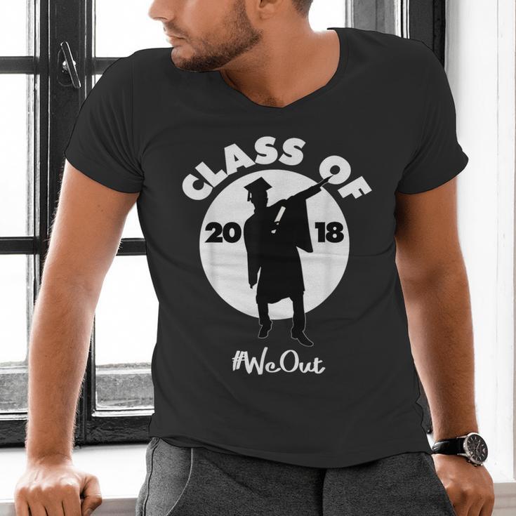 Class Of 2018 Dabbing Graduations Shirt-High School Grad Tee Men's V-Neck T-Shirt