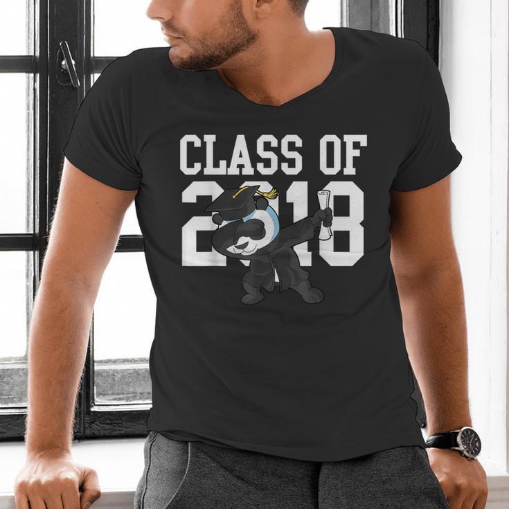 Class Of 2018 Graduation Dabbing Panda Bear Men's V-Neck T-Shirt