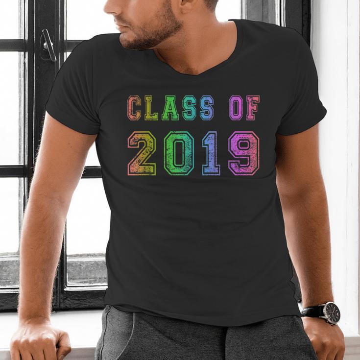 Class Of 2019 High School Graduation Date Graduate Men's V-Neck T-Shirt