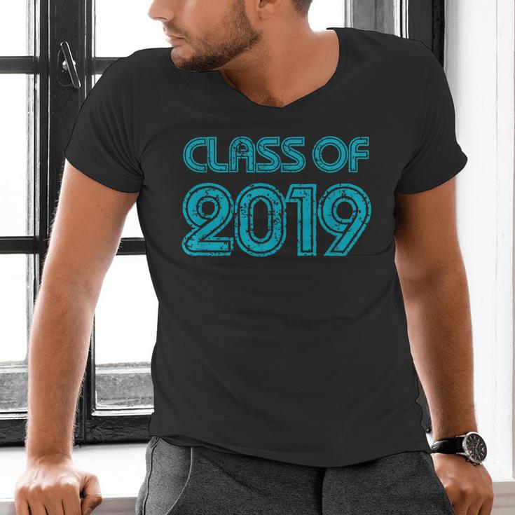 Class Of 2019 High School Graduation Teal Senior Men's V-Neck T-Shirt