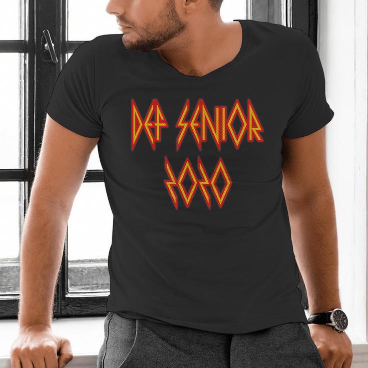 Class Of 2020 Senior 80s And 90s Rock Style Graduation Men's V-Neck T-Shirt