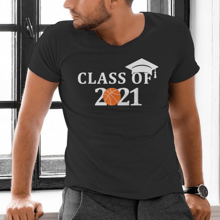 Class Of 2021 Graduation Him Her Basketball Pullover Men's V-Neck T-Shirt