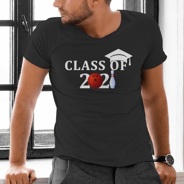 Class Of 2021 Graduation For Him Her Bowling Men's V-Neck T-Shirt