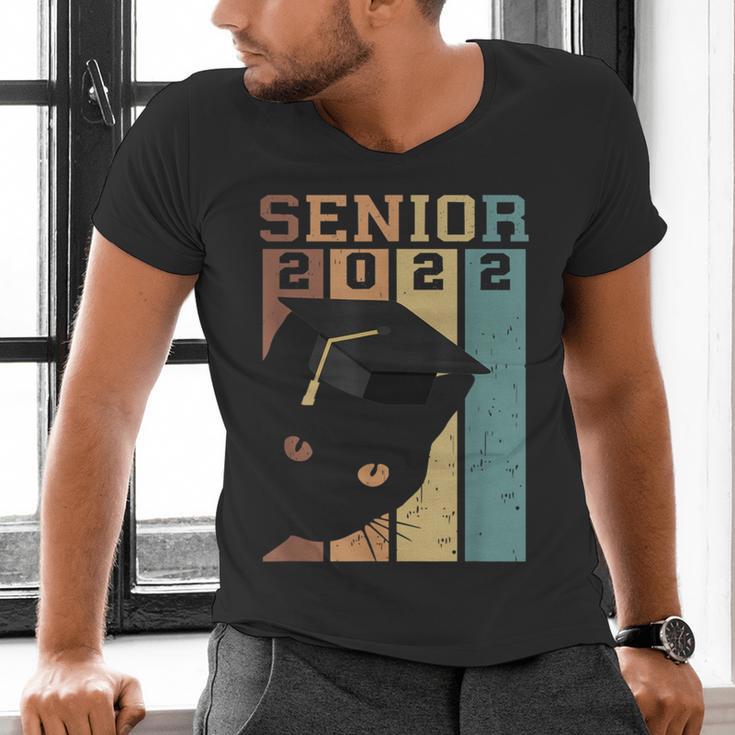 Class Of 2022 Graduation Cat Seniors Grad Men's V-Neck T-Shirt