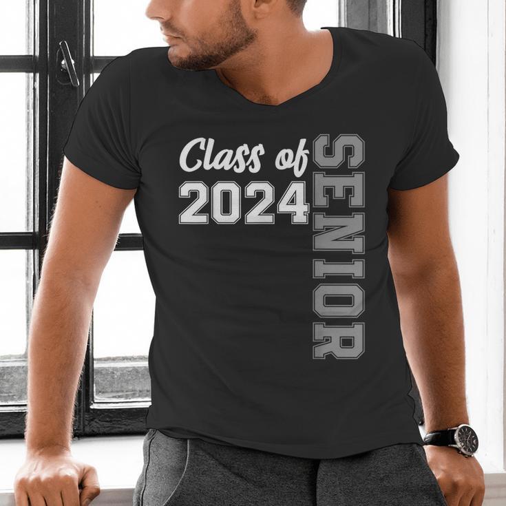 Class Of 2024 Senior 24 Shirt High School Graduation Party Men's V-Neck T-Shirt