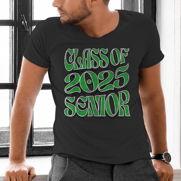 Class Of 2025 Senior Green Student Graduation Men's V-Neck T-Shirt