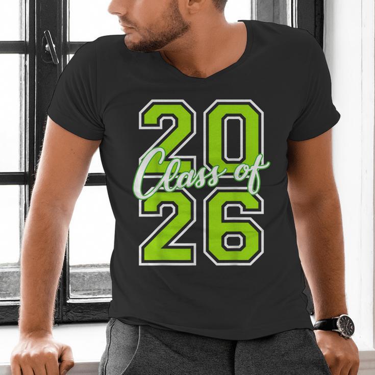 Class Of 2026 Graduation Varsity Lime Green Letters Men's V-Neck T-Shirt