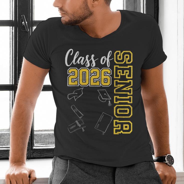 Class Of 2026 Senior 26 High School Graduation -Gold Men's V-Neck T-Shirt