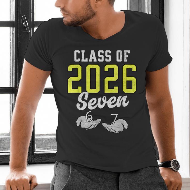 Class Of 2026 Six Seven Senior Yellow Graduation 6 7 Men's V-Neck T-Shirt