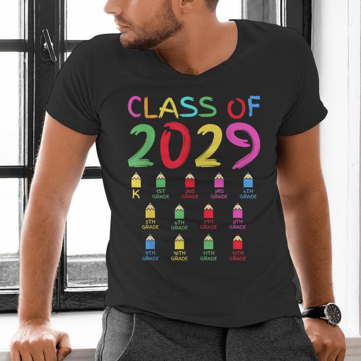 Class Of 2029 Senior Class 2029 Idea Graduation Grow With Me Men's V-Neck T-Shirt