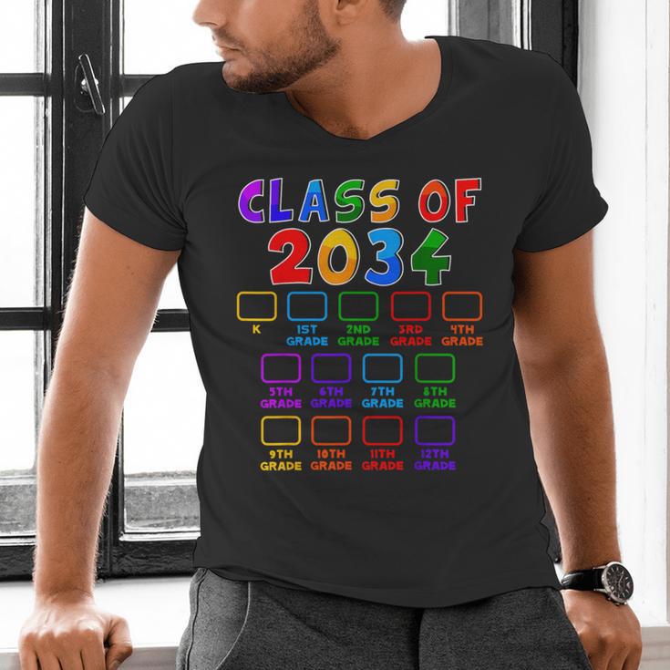 Class Of 2034 Grow With Me Graduation First Day Of School Men's V-Neck T-Shirt