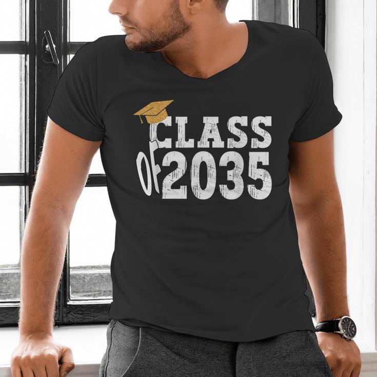 Class Of 2035 Grow With Me Boy Girl First Day Of Graduation Men's V-Neck T-Shirt