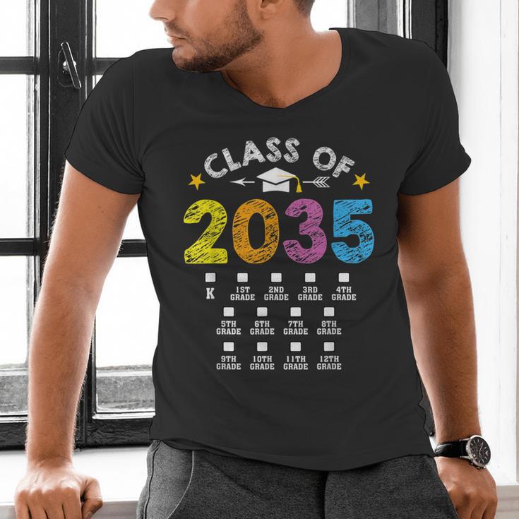 Class Of 2035 Grow With Me Checklist Graduation Men's V-Neck T-Shirt
