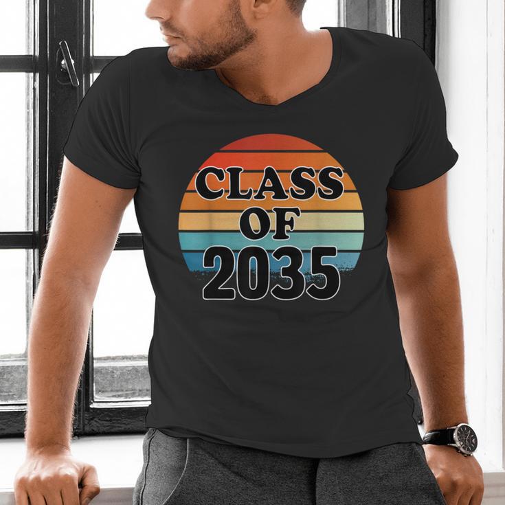 Class Of 2035 Senior Graduate Retro Graduation Men's V-Neck T-Shirt