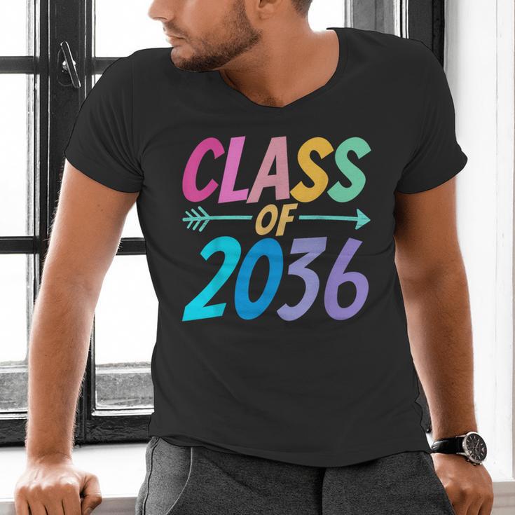 Class Of 2036 First Day Kindergarten Grow With Me Graduation Men's V-Neck T-Shirt