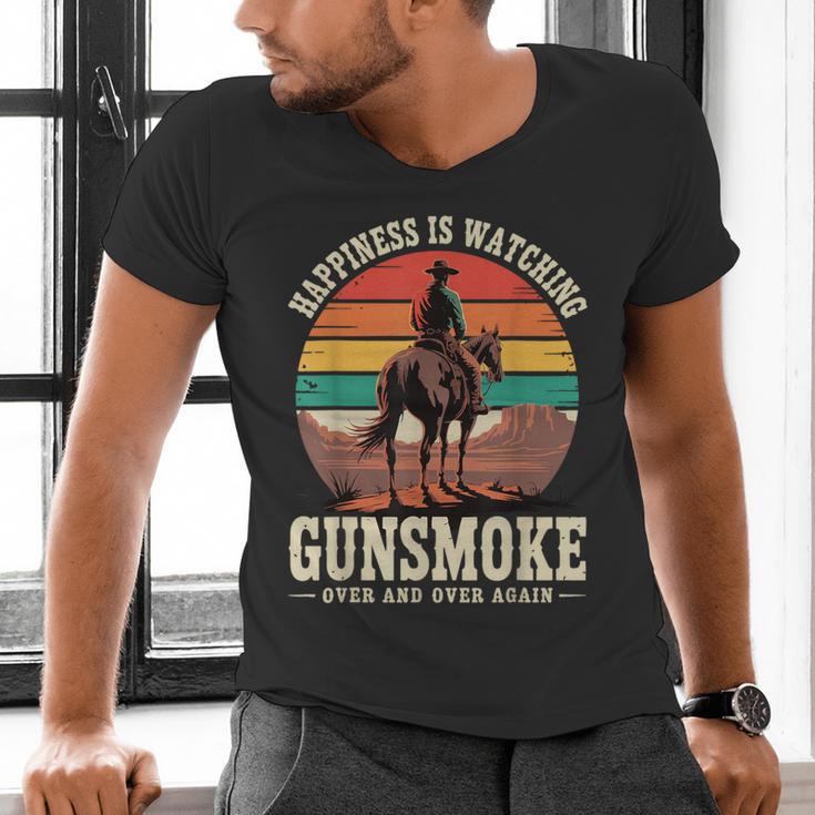 Classic Western Nostalgia Cowboy Sunset Men's V-Neck T-Shirt Classic Western Nostalgia Cowboy Sunset Men's V-Neck T-Shirt