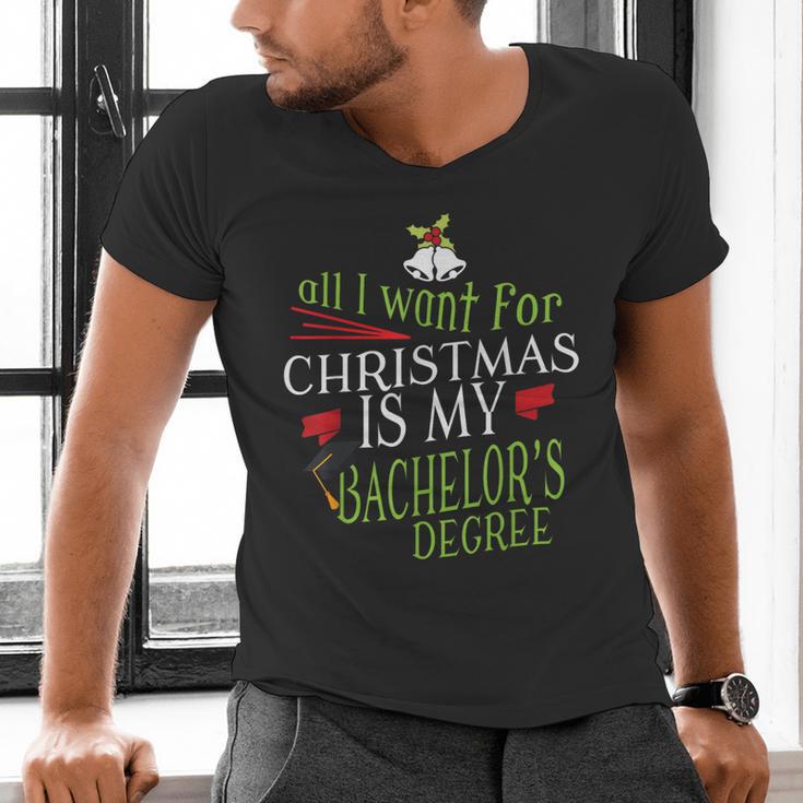 College Student Christmas Bachelors Degree Graduation Men's V-Neck T-Shirt