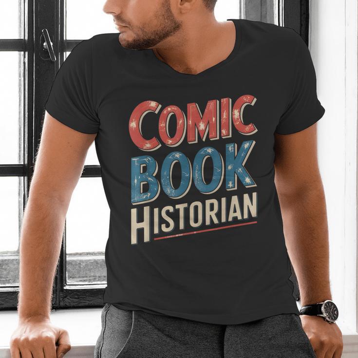 Comic Book Historian Vintage Comic Book Collector Men's V-Neck T-Shirt Comic Book Historian Vintage Comic Book Collector Men's V-Neck T-Shirt