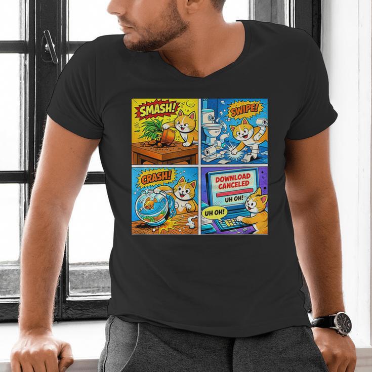 Comic Reader Comic Book Merch Vintage Reading Comic Books Men's V-Neck T-Shirt
