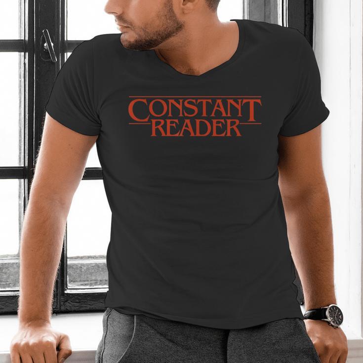 Constant Reader Fan Of Horror Suspense Books Bibliophile Men's V-Neck T-Shirt