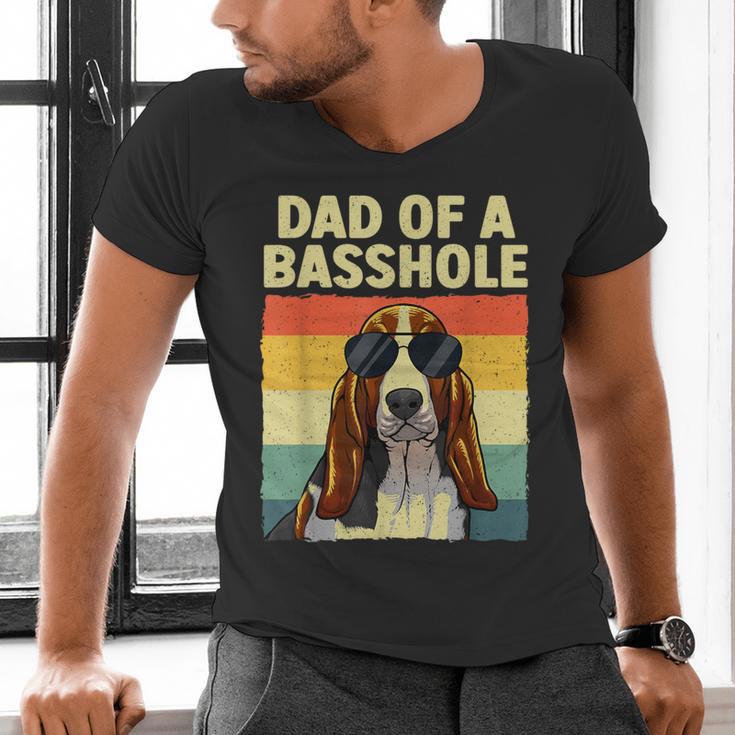 Cool Basset Hound For Men Dad Dog Basset Hound Lovers Men's V-Neck T-Shirt
