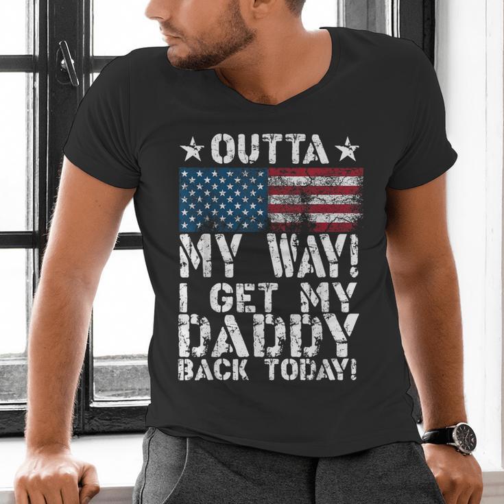 Cool I Get My Daddy Back Today Military Child Small Men's V-Neck T-Shirt