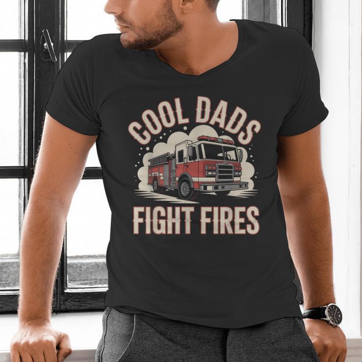 Cool Dads Fight Fire Firefighter Men's V-Neck T-Shirt Cool Dads Fight Fire Firefighter Men's V-Neck T-Shirt