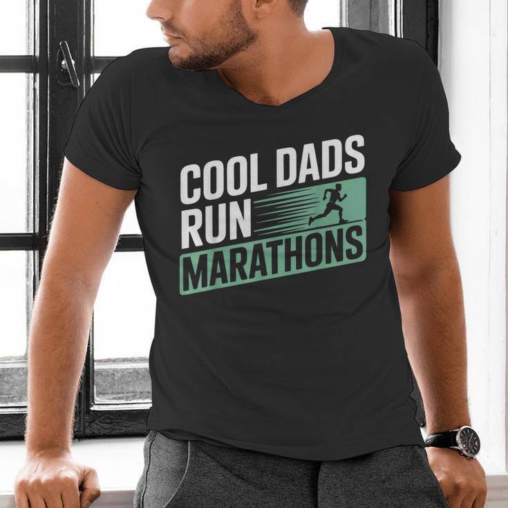 Cool Dads Run Marathons Marathon Running Runner Men's V-Neck T-Shirt